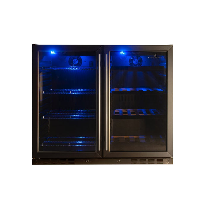 Kings Bottle 39 Inch Under Counter Wine And Beer Fridge Combo KBU28LRX-SS