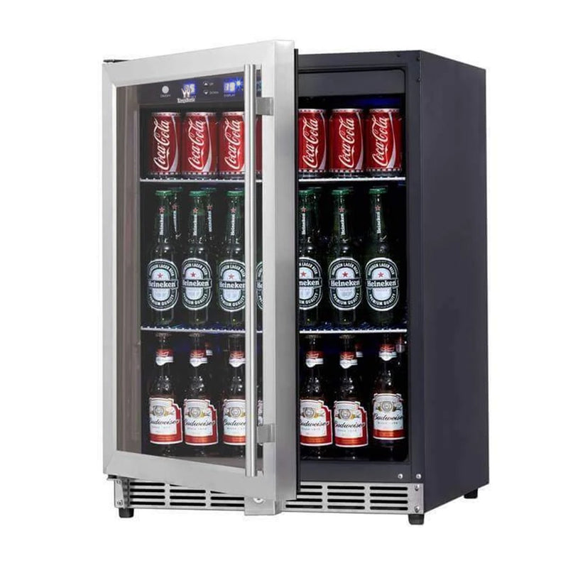 Kings Bottle 24 Inch Under Counter Beer Cooler Fridge Built In KBU50BX-FG, LHH