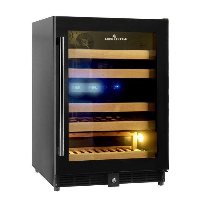 Kings Bottle 44 Bottles 24 Inch Under Counter Dual Zone Wine Cooler Drinks KBU50DX-SS, LHH