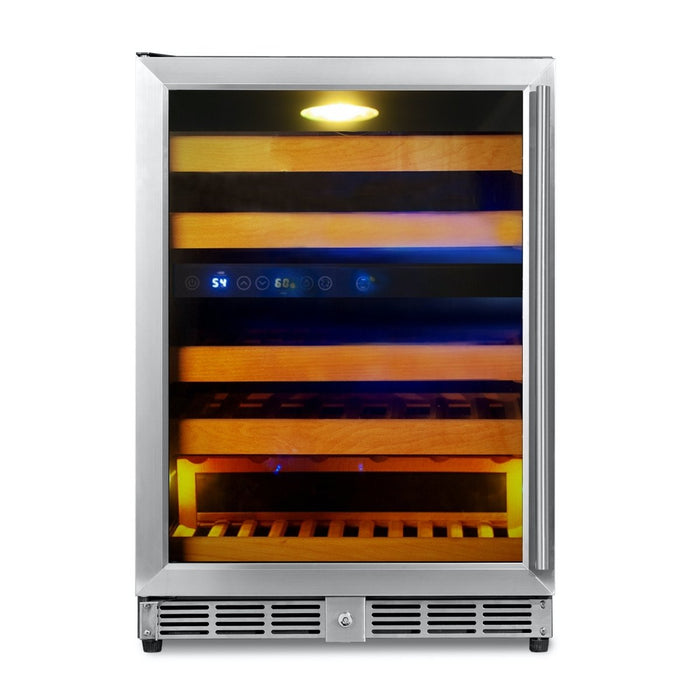 Kings Bottle 44 Bottles 24 Inch Under Counter Dual Zone Wine Cooler Drinks KBU50DX-SS, RHH