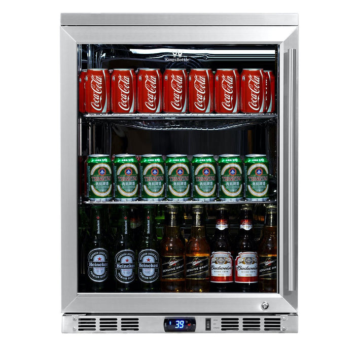 Kings Bottle  24 Inch Under Counter Beer Cooler Drinks Stainless Steel KBU55M, RHH