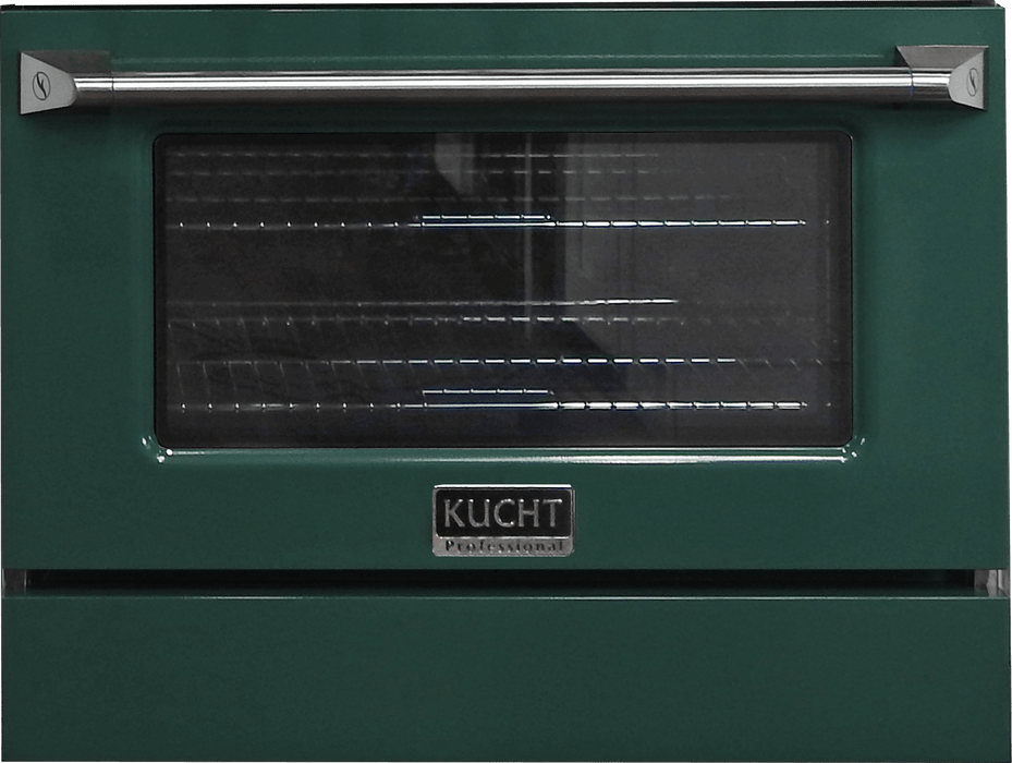 Kucht 30-Inch Pro-Style Dual Fuel Range in Stainless Steel with Green Oven Door (KDF302-G)