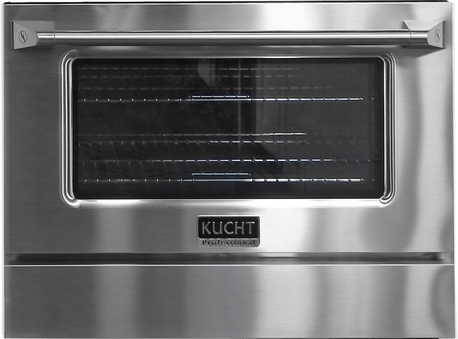 Kucht 5-Piece Appliance Package - 30-Inch Dual Fuel Range, Refrigerator, Under Cabinet Hood, Dishwasher, & Microwave Oven in Stainless Steel