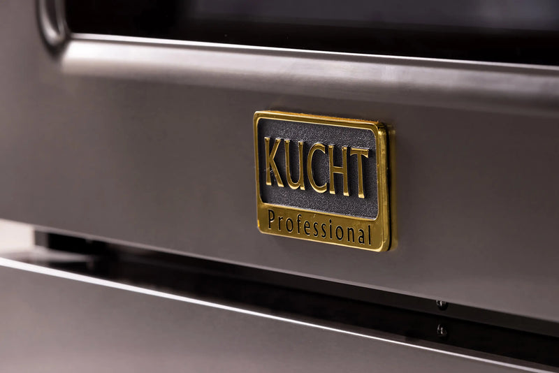 KUCHT Gemstone Professional 36-Inch 5.2 Cu. Ft. Dual Fuel Range for Propane Gas with Sealed Burners and Convection Oven in Titanium Stainless Steel (KED364/LP)
