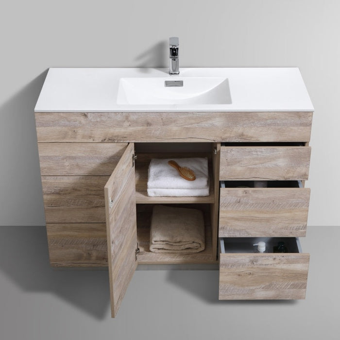 KubeBath Milano 48" Single Sink Nature Wood Modern Bathroom Vanity KFM48S-NW