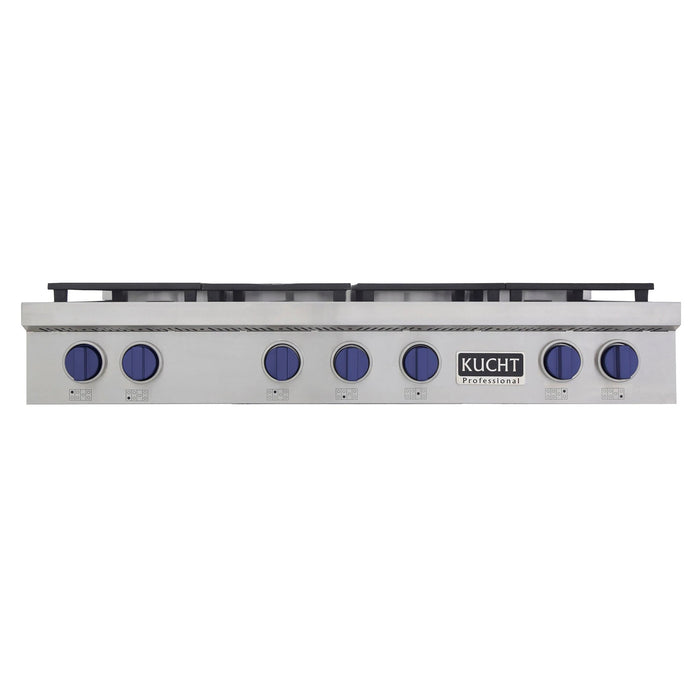 Kucht 48 in. Professional 6 Burner Gas Stovetop in Stainless Steel and Accents KFX489T