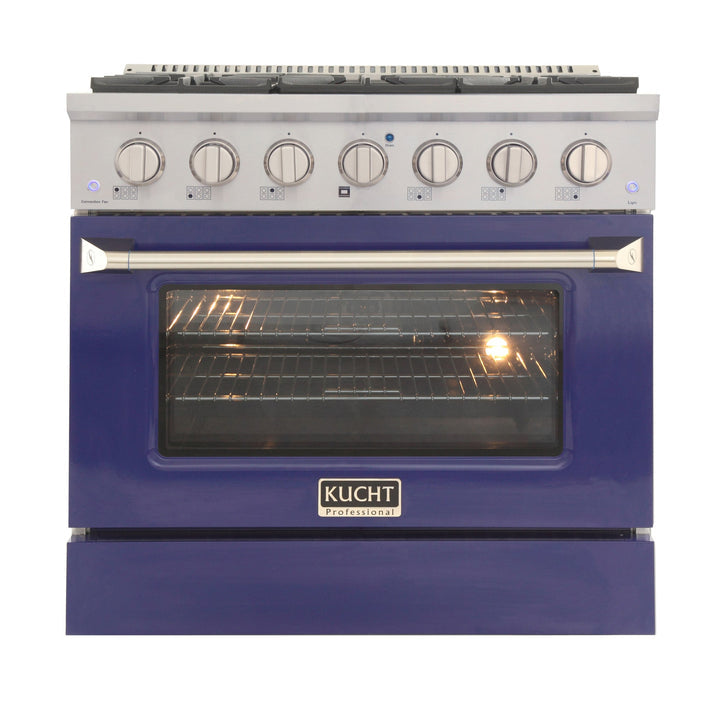 Kucht 36 in. 5.2 cu. ft. Professional All Gas Range in Stainless Steel with Color Options KNG361
