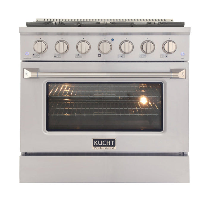 Kucht 36 in. 5.2 cu. ft. Professional All Gas Range in Stainless Steel with Color Options KNG361