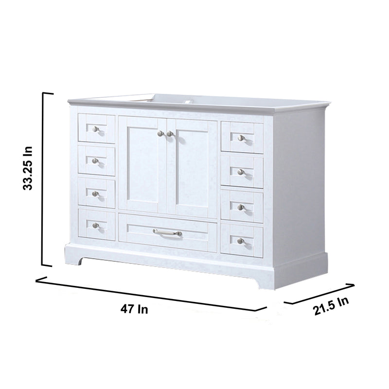 Lexora Dukes 48" White Vanity Cabinet Only - LD342248SA00000