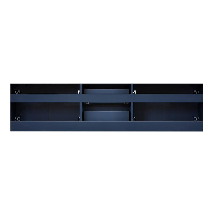 Lexora Geneva 72" Navy Blue Double Vanity, no Top and 30" LED Mirrors- LG192272DE00LM30