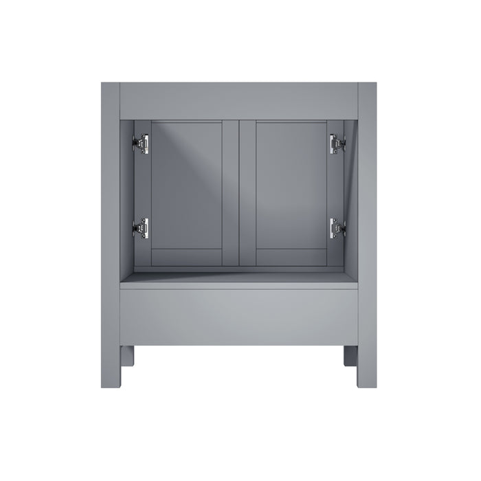 Lexora Jacques 30" Distressed Grey Single Vanity, no Top and 28" Mirror LJ342230SD00M28