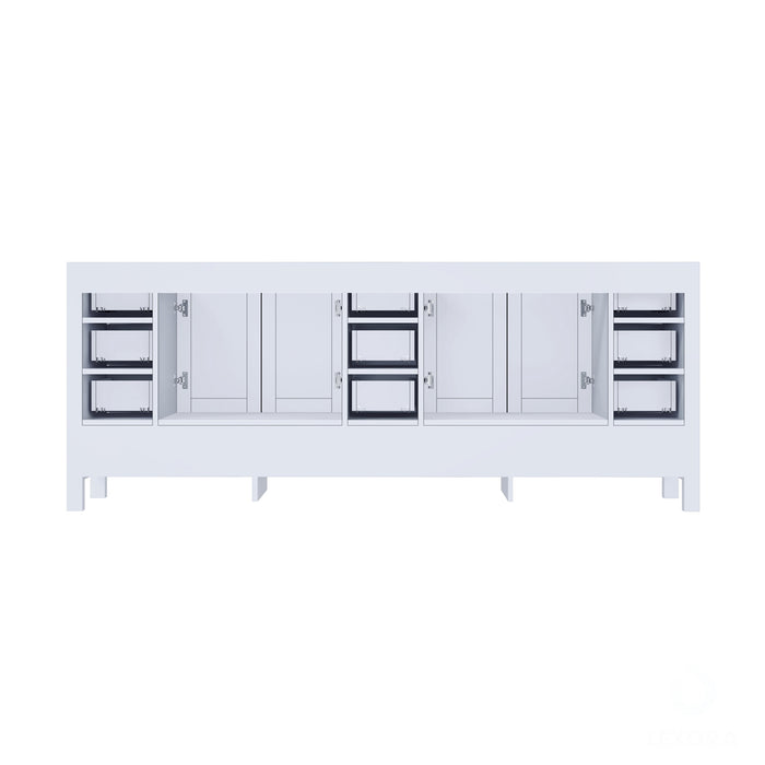 Lexora  Jacques 84" White Vanity Cabinet Only LJ342284DA00000