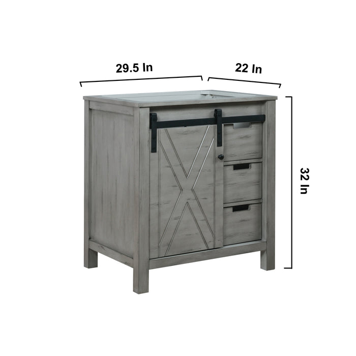 Lexora  Marsyas 30" Ash Grey Vanity Cabinet Only LM342230SH00000