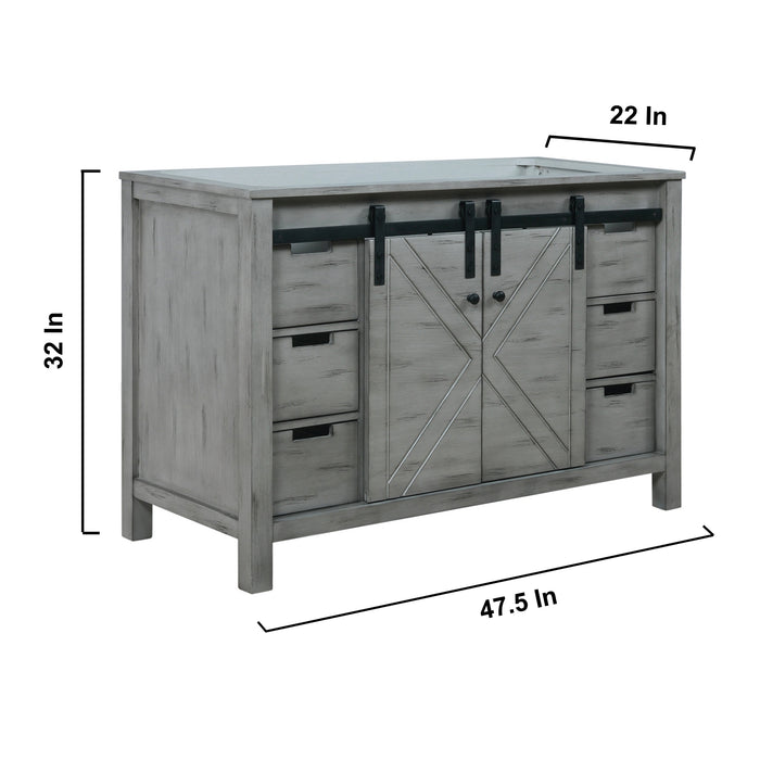 Lexora  Marsyas 48" Ash Grey Vanity Cabinet Only LM342248SH00000