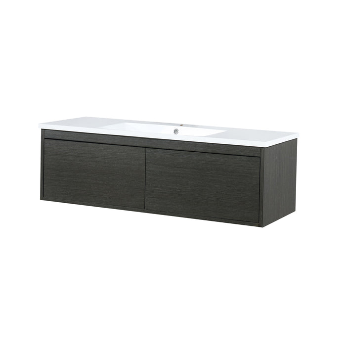 Lexora Sant 48" Iron Charcoal Bathroom Vanity and Acrylic Composite Top with Integrated Sink LS48SRAIS000