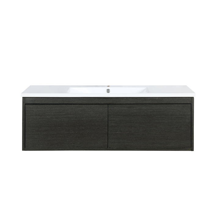 Lexora Sant 48" Iron Charcoal Bathroom Vanity and Acrylic Composite Top with Integrated Sink LS48SRAIS000