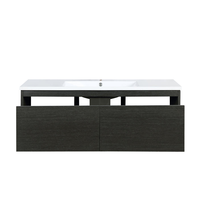 Lexora Sant 48" Iron Charcoal Bathroom Vanity and Acrylic Composite Top with Integrated Sink LS48SRAIS000