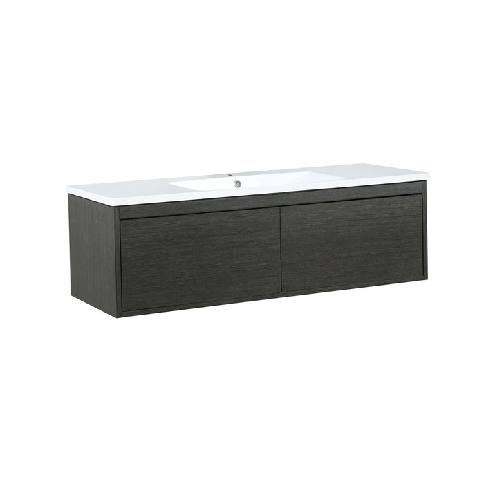 Lexora Sant 48" Iron Charcoal Bathroom Vanity and Acrylic Composite Top with Integrated Sink LS48SRAIS000