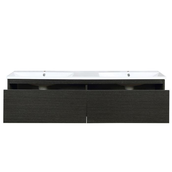 Lexora Sant 60" Iron Charcoal Double Bathroom Vanity and Acrylic Composite Top with Integrated Sinks LS60DRAIS000