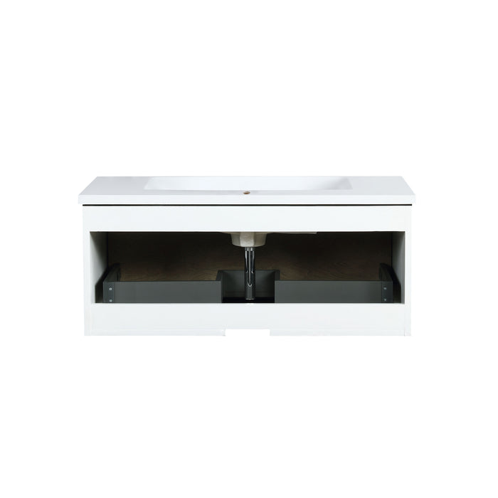 Lexora Scopi 36" Rustic Acacia Bathroom Vanity and Acrylic Composite Top with Integrated Sink LSC36SRAOS000