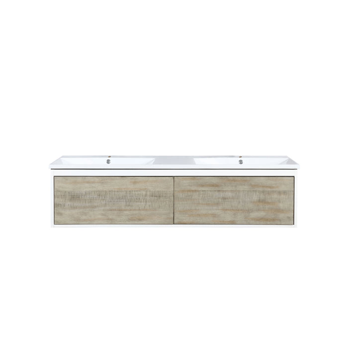 Lexora Scopi 60" Rustic Acacia Double Bathroom Vanity and Acrylic Composite Top with Integrated Sinks LSC60DRAOS000