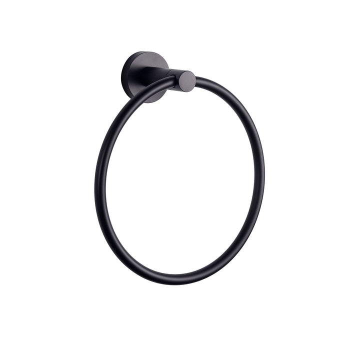 Lexora Bagno Nera Stainless Steel Towel Ring - Matte Black LTR16152MB