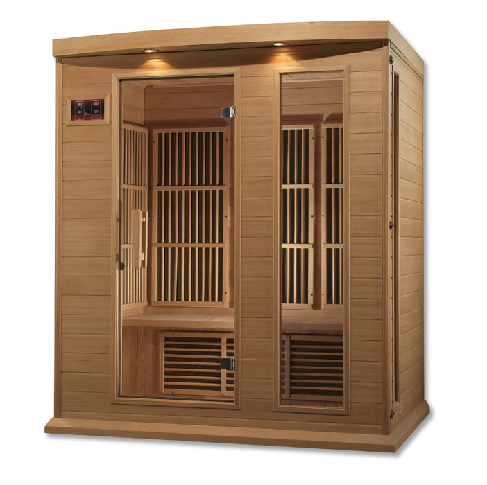 Golden Designs Maxxus 3-Person Near Zero EMF (Under 2MG) FAR Infrared Sauna (Canadian Hemlock) - MX-K306-01-ZF