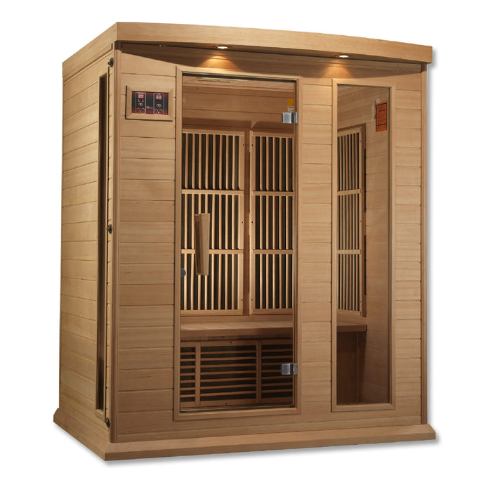 Golden Designs Maxxus 3-Person Near Zero EMF (Under 2MG) FAR Infrared Sauna (Canadian Hemlock) - MX-K306-01-ZF