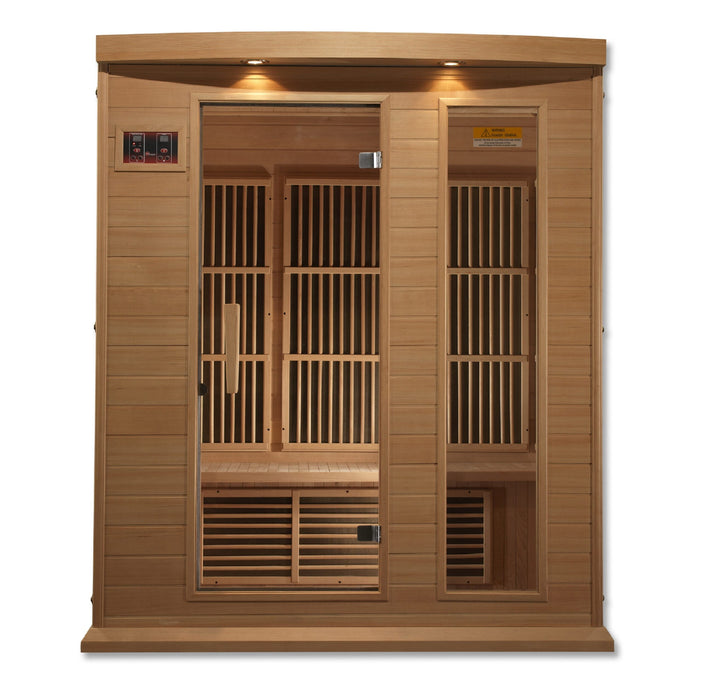 Golden Designs Maxxus 3-Person Near Zero EMF (Under 2MG) FAR Infrared Sauna (Canadian Hemlock) - MX-K306-01-ZF