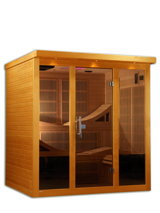 Golden Designs Dynamic Monaco 6-person Ultra Low EMF (Under 3MG) FAR Infrared Sauna (Canadian Hemlock) - DYN-6996-01