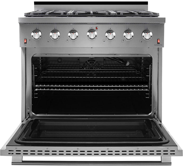 NXR 36" Propane Gas Range & Under Cabinet Hood Bundle, Stainless Steel SC3611LPRHBD