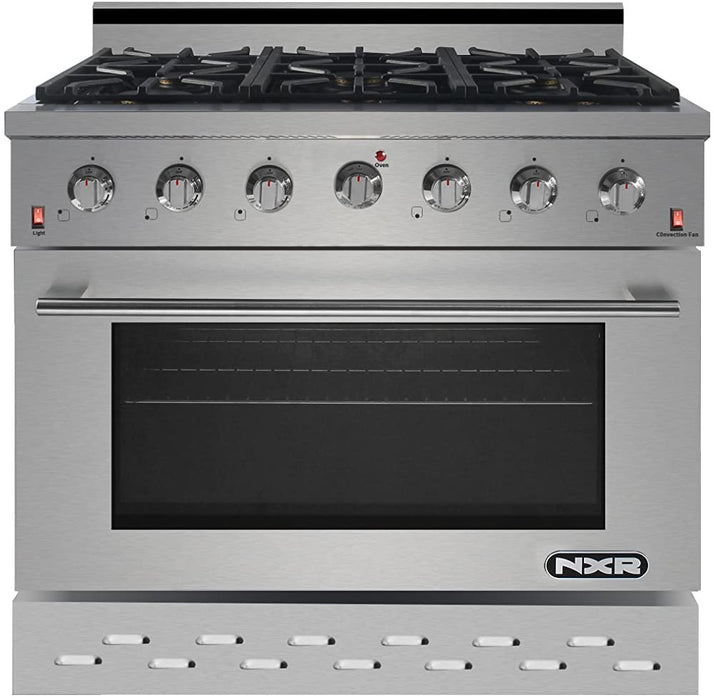 NXR 36" Propane Gas Range & Under Cabinet Hood Bundle, Stainless Steel SC3611LPRHBD