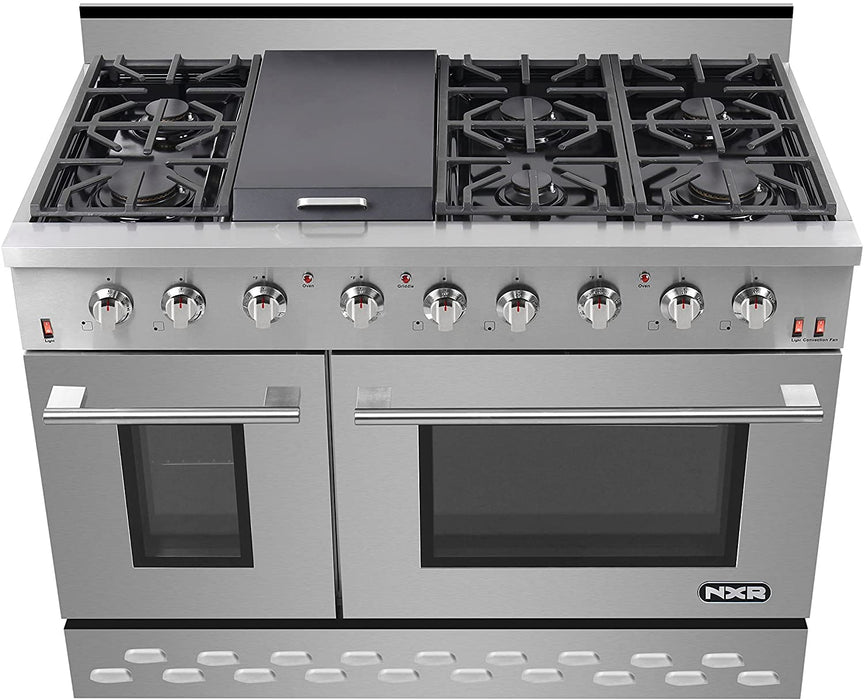 NXR 48 in. Natural Gas Range and Under Cabinet Range Hood Package, SC4811EHBD