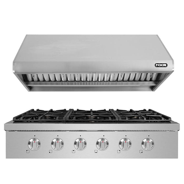 NXR 36" Natural Gas Cooktop & Under Cabinet Hood Bundle, Stainless Steel SCT3611RHBD