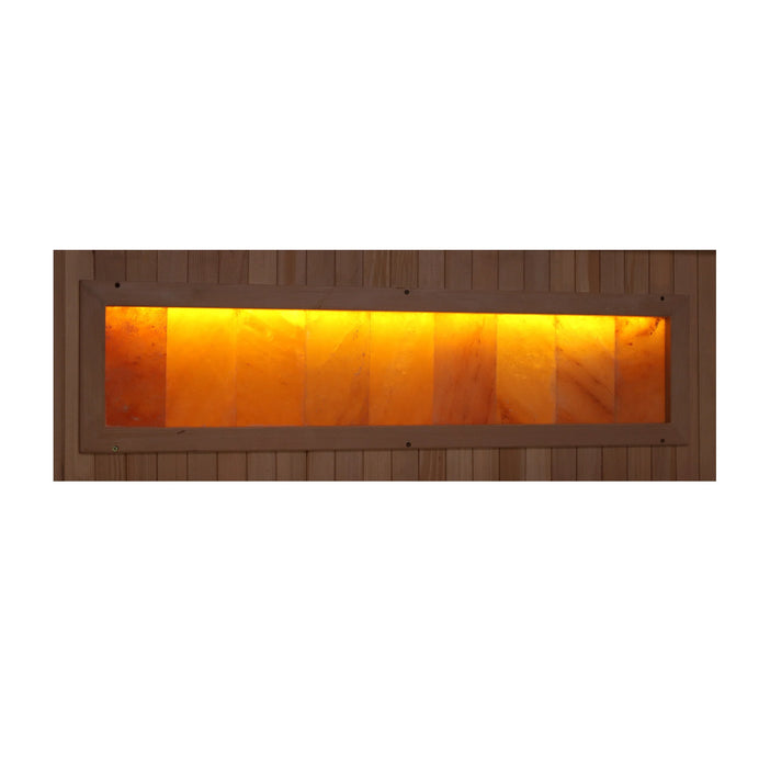 Golden Designs 6-Person Full Spectrum PureTech™ Near Zero EMF FAR Infrared Sauna with Himalayan Salt Bar (Canadian Hemlock) - GDI-8260-01