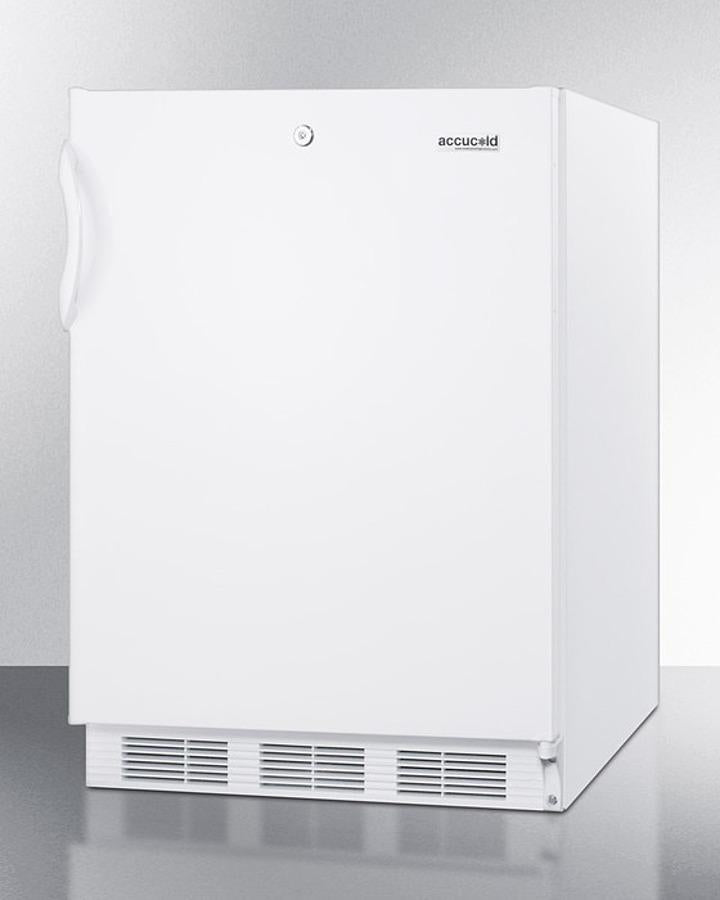 Accucold 24" Wide All-Refrigerator ADA Compliant with Automatic Defrost and White Exterior