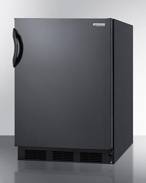 Accucold 24" Wide All-Refrigerator with Auto Defrost and Black Exterior