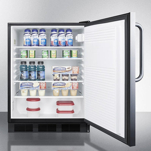 Accucold 24" Wide All-Refrigerator with Auto Defrost and Stainless Steel Exterior ADA Compliant