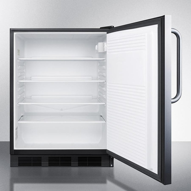 Accucold 24" Wide All-Refrigerator with Auto Defrost and Stainless Steel Exterior