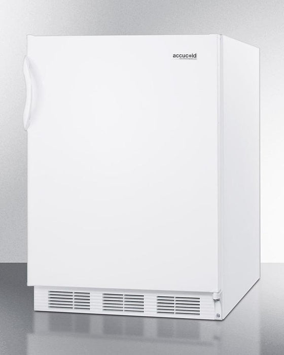 Accucold 24" Wide All-Refrigerator with Auto Defrost and White Exterior ADA Compliant