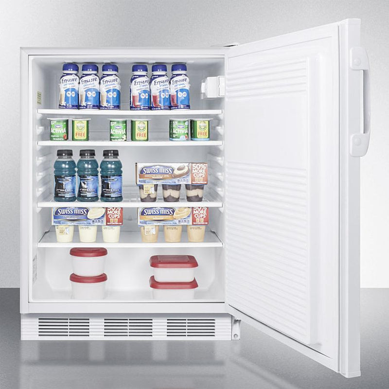 Accucold 24" Wide All-Refrigerator with Auto Defrost and White Exterior
