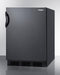 Accucold 24" Wide All-Refrigerator with Automatic Defrost and Black Exterior