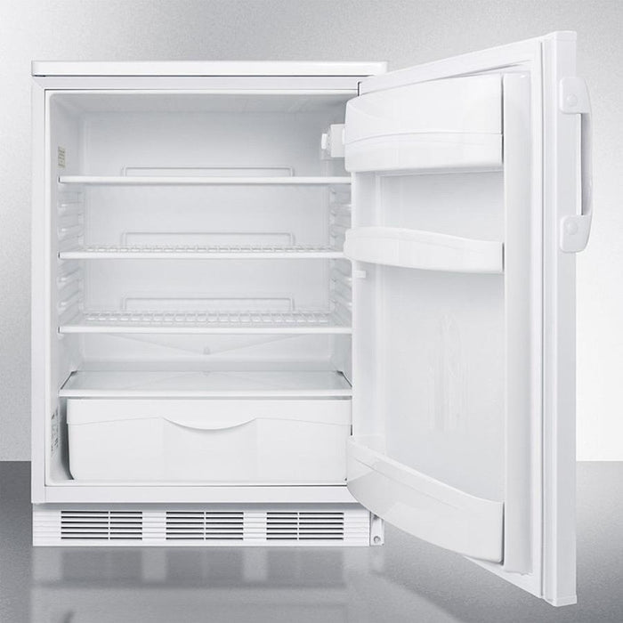 Accucold 24" Wide All-Refrigerator with Automatic Defrost and White Exterior