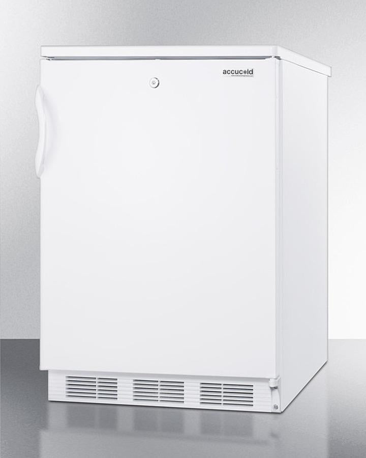 Accucold 24" Wide All-Refrigerator with Automatic Defrost and White Exterior