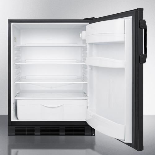 Accucold 24" Wide All-Refrigerator with Automatic Defrost Operation and Black Exterior