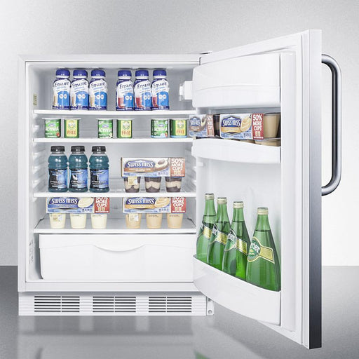 Accucold 24" Wide Built-In All-Refrigerator ADA Compliant with Auto Defrost and Stainless Steel Exterior