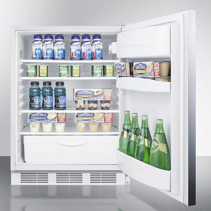 Accucold 24" Wide Built-In All-Refrigerator ADA Compliant with Horizontal Handle