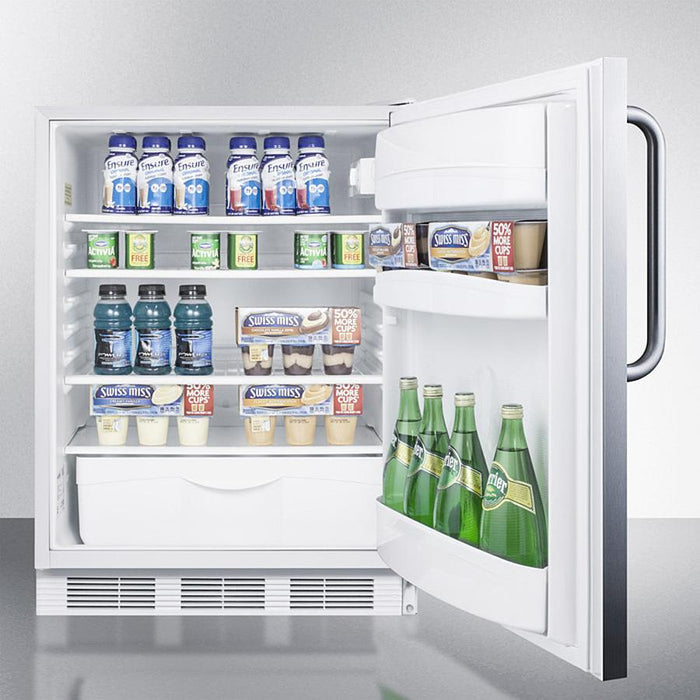 Accucold 24" Wide Built-In All-Refrigerator ADA Compliant with Towel Bar Handle