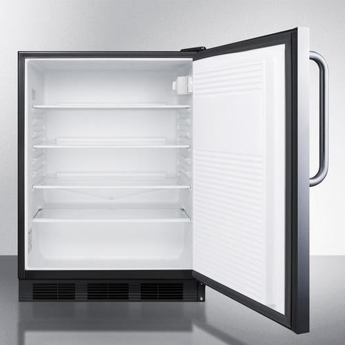 Accucold 24" Wide Built-In All-Refrigerator Auto Defrost with Stainless Steel Exterior