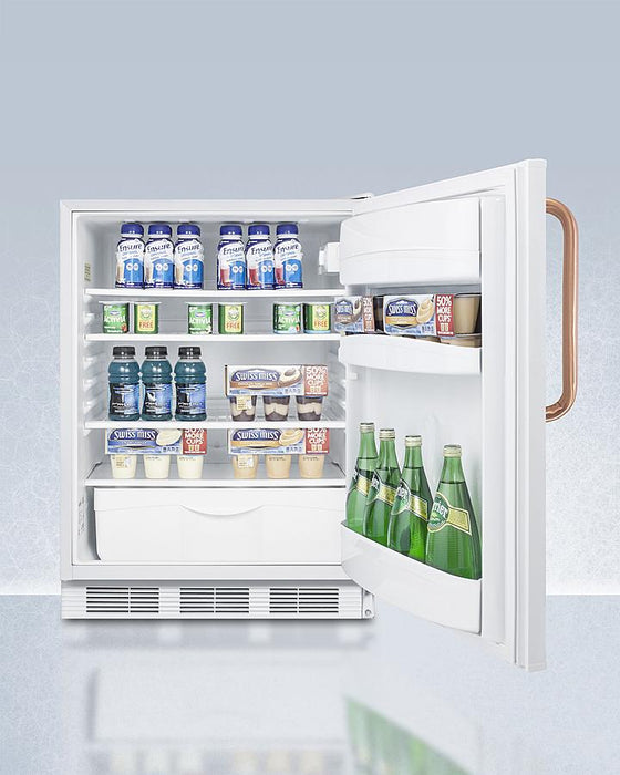 Accucold 24" Wide Built-In All-Refrigerator with Antimicrobial Pure Copper Handle ADA Compliant